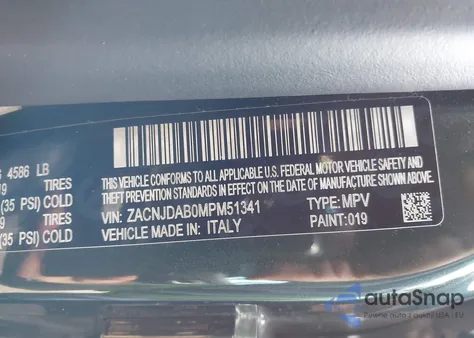 2021 Jeep Renegade Jeepster 4X4 from USA, damaged, VIN ZACNJDAB0MPM51341